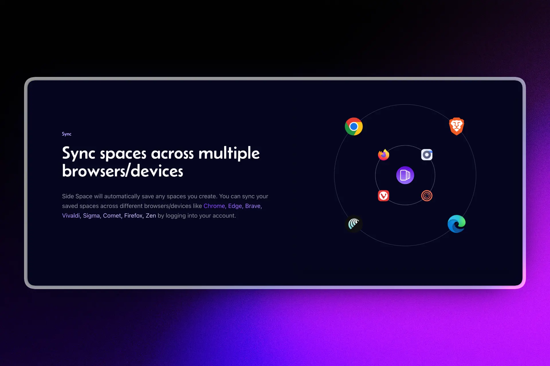 Sync tabs across multiple browsers/devices