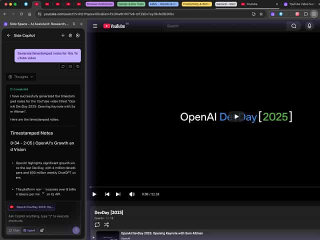 Timestamped notes linked to video