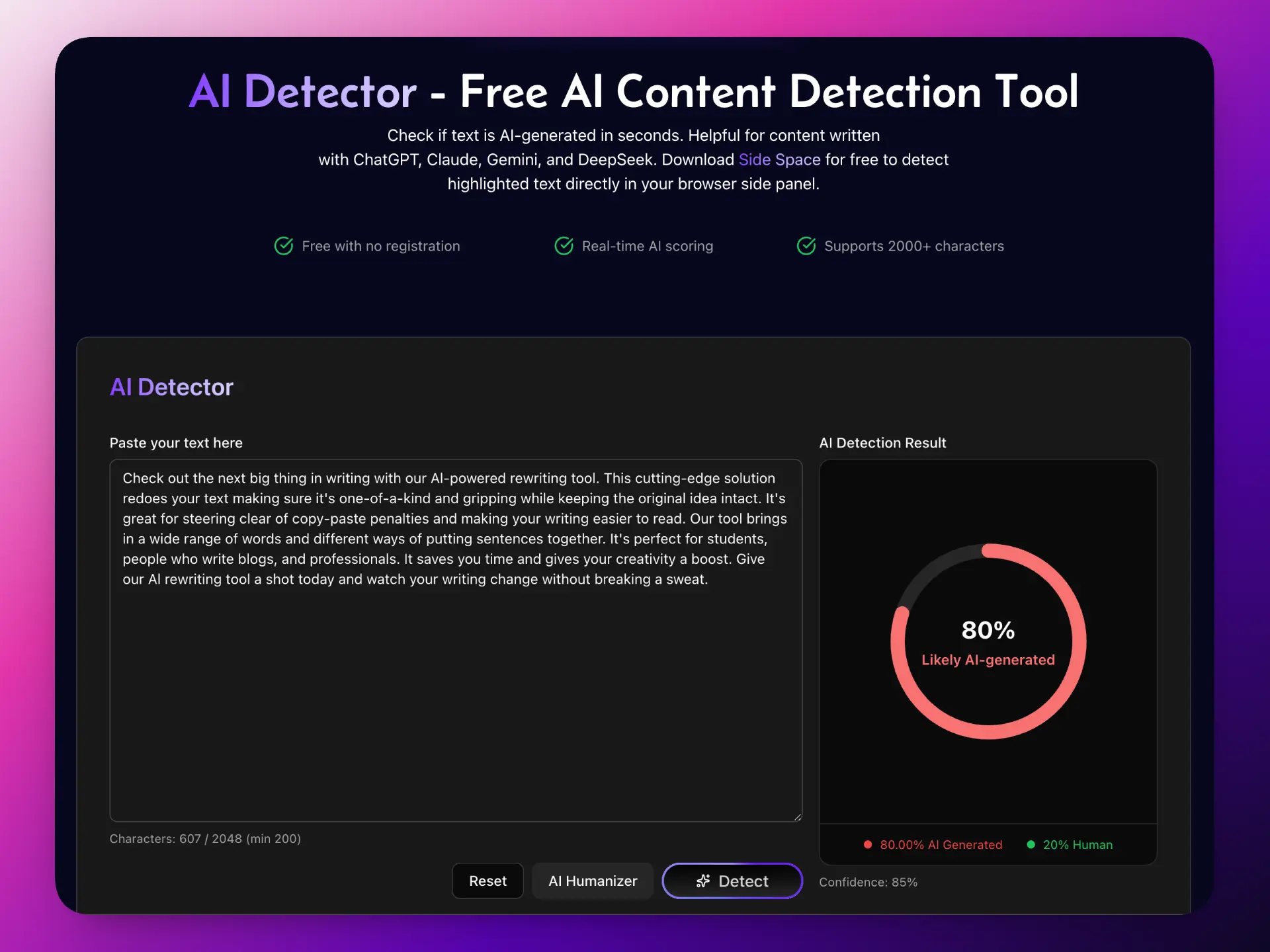 side space ai detector