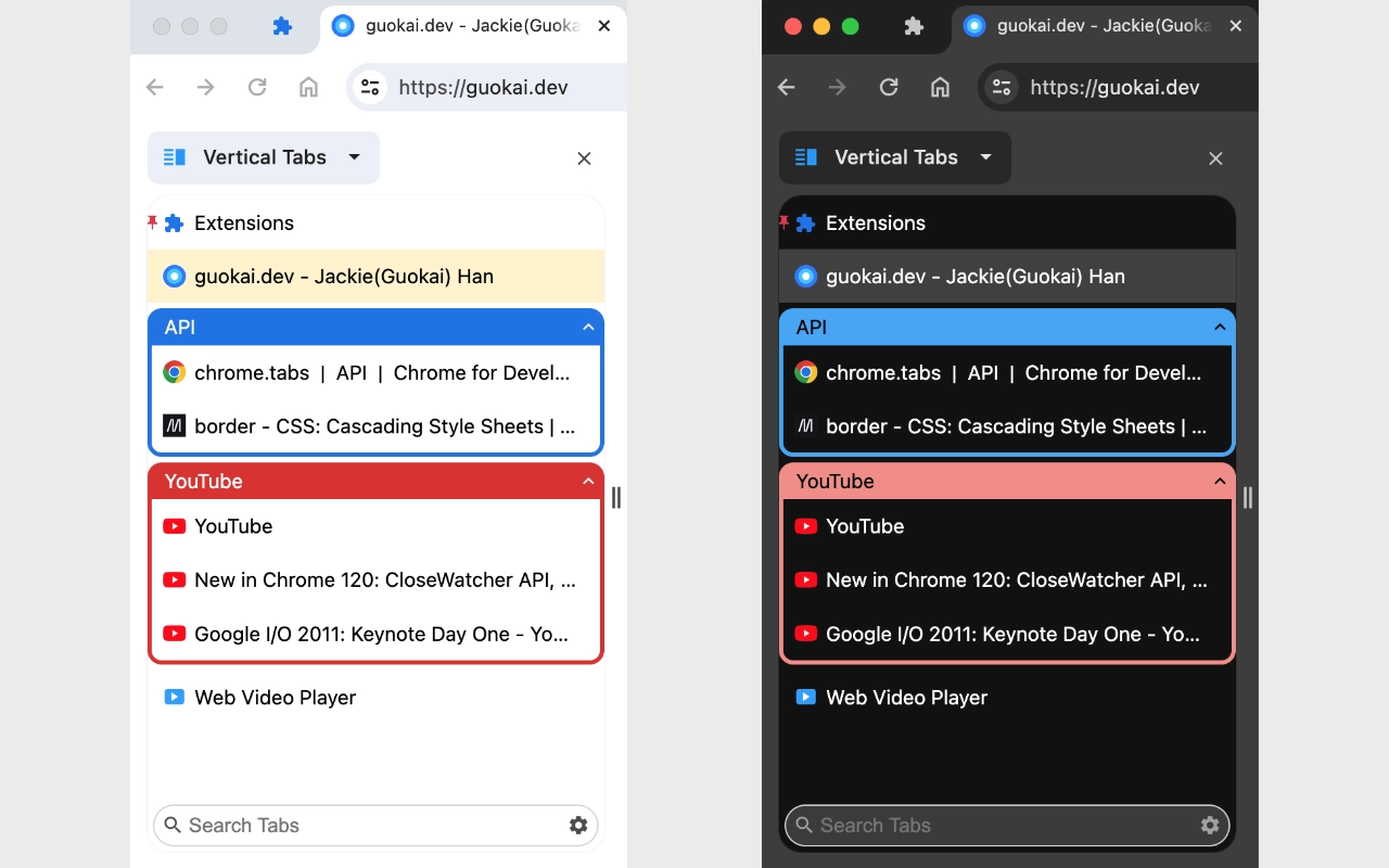 Vertical Tabs in Side Panel